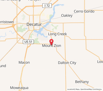 Map of Mount Zion, Illinois