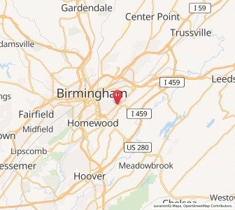 Map of Mountain Brook, Alabama