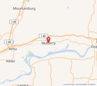 Map of Mulberry, Arkansas