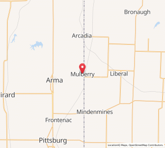 Map of Mulberry, Kansas