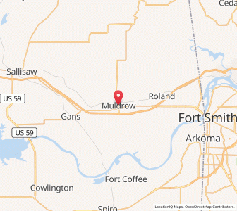 Map of Muldrow, Oklahoma