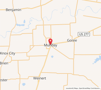 Map of Munday, Texas