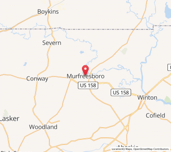 Map of Murfreesboro, North Carolina