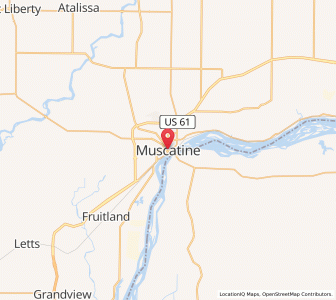 Map of Muscatine, Iowa