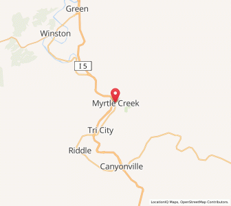 Map of Myrtle Creek, Oregon
