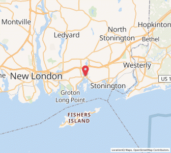 Map of Mystic, Connecticut