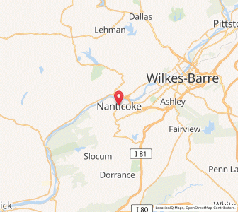 Map of Nanticoke, Pennsylvania