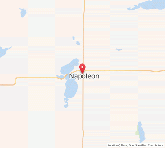 Map of Napoleon, North Dakota