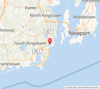 Map of Narragansett, Rhode Island