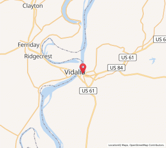 Map of Natchez, Mississippi