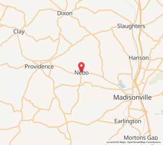 Map of Nebo, Kentucky