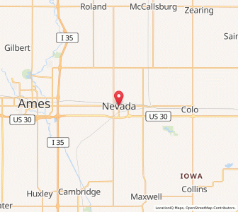 Map of Nevada, Iowa