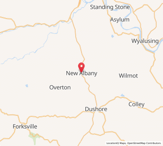 Map of New Albany, Pennsylvania