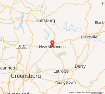 Map of New Alexandria, Pennsylvania