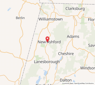 Map of New Ashford, Massachusetts