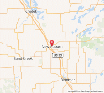 Map of New Auburn, Wisconsin