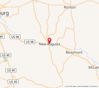 Map of New Augusta, Mississippi