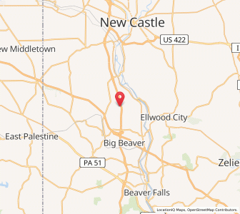 Map of New Beaver, Pennsylvania