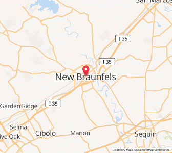 Map of New Braunfels, Texas