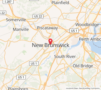 Map of New Brunswick, New Jersey