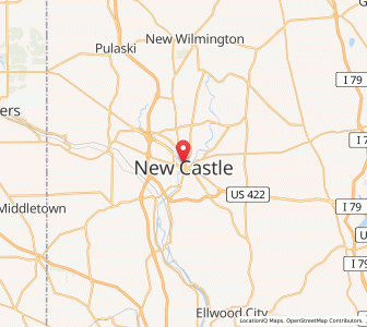 Map of New Castle, Pennsylvania