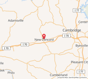 Map of New Concord, Ohio