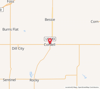 Map of New Cordell, Oklahoma
