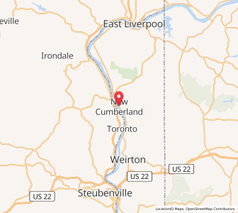 Map of New Cumberland, West Virginia