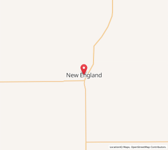 Map of New England, North Dakota