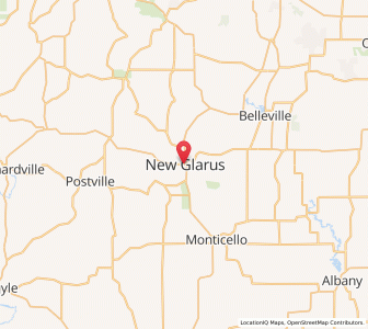 Map of New Glarus, Wisconsin