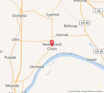 Map of New Grand Chain, Illinois