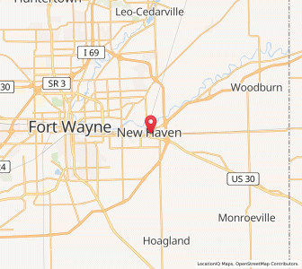 Map of New Haven, Indiana