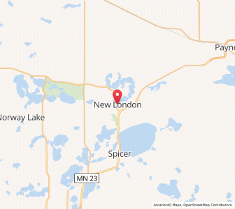 Map of New London, Minnesota