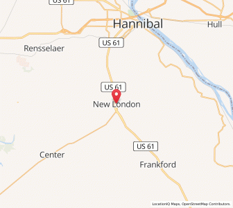 Map of New London, Missouri