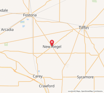 Map of New Riegel, Ohio
