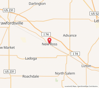 Map of New Ross, Indiana