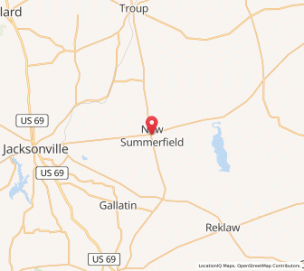 Map of New Summerfield, Texas