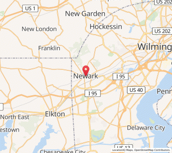 Map of Newark, Delaware