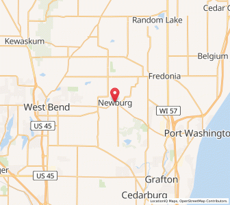 Map of Newburg, Wisconsin