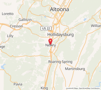 Map of Newry, Pennsylvania