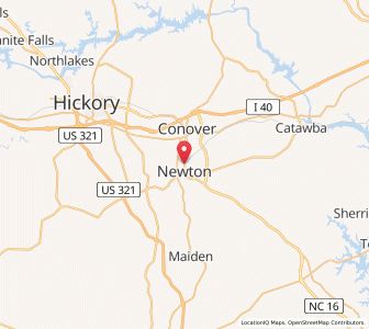 Map of Newton, North Carolina