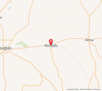 Map of Nicholls, Georgia