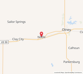 Map of Noble, Illinois