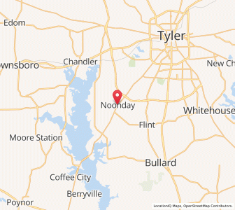 Map of Noonday, Texas