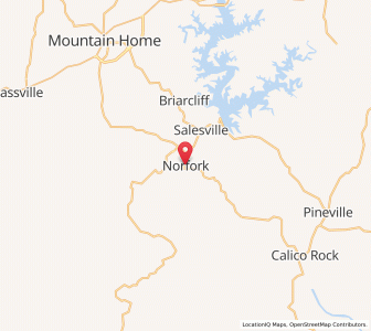 Map of Norfork, Arkansas