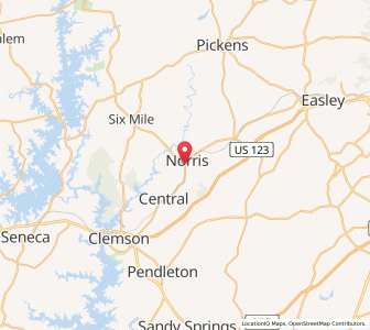 Map of Norris, South Carolina