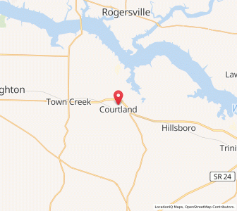 Map of North Courtland, Alabama
