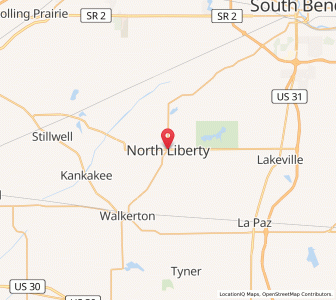 Map of North Liberty, Indiana