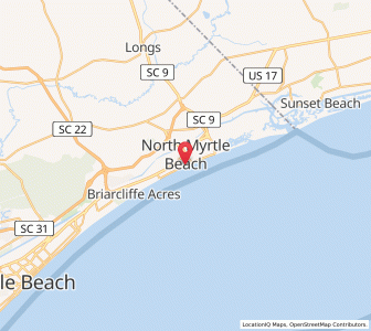 Map of North Myrtle Beach, South Carolina