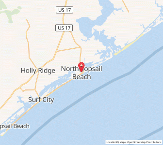Map of North Topsail Beach, North Carolina